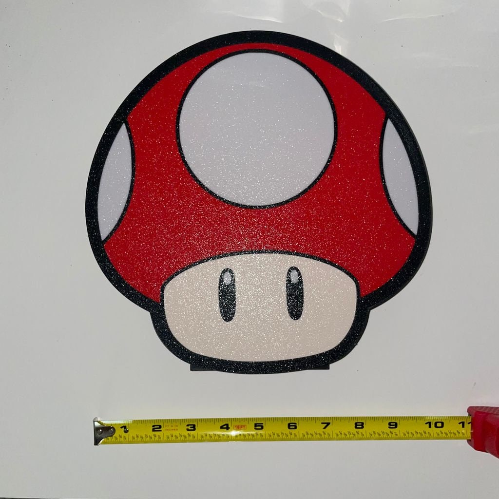 Mario Bros Red Mushroom LED Lightbox - Retro Gamer Decor