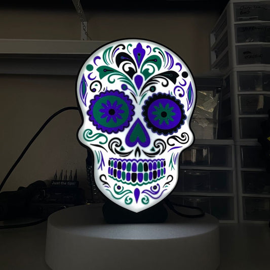 Sugar Skull LED Lightbox - Dia de los Muertos Decor