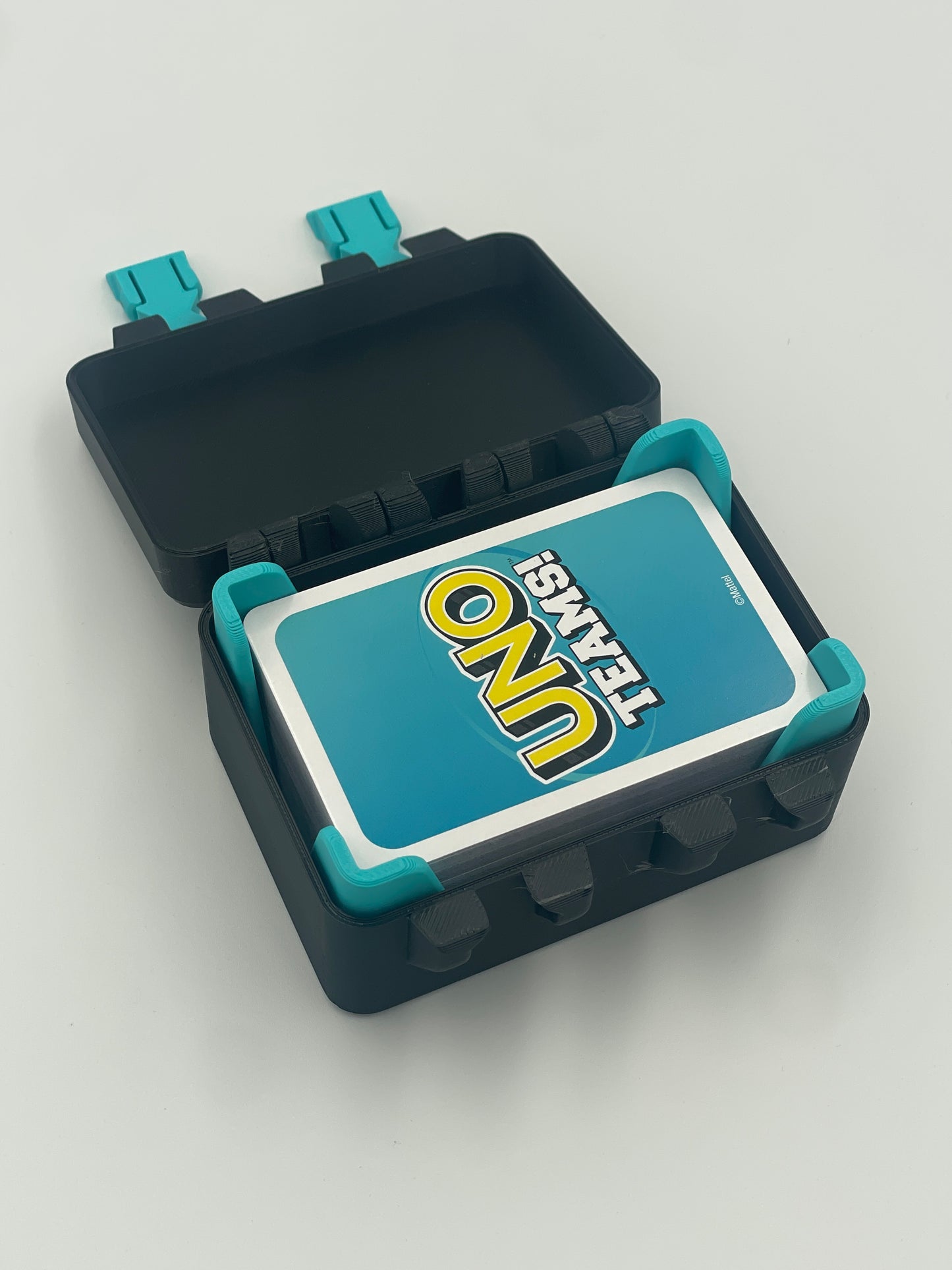 UNO Teams Card Game Storage Box with Card Tray – 3D Printed
