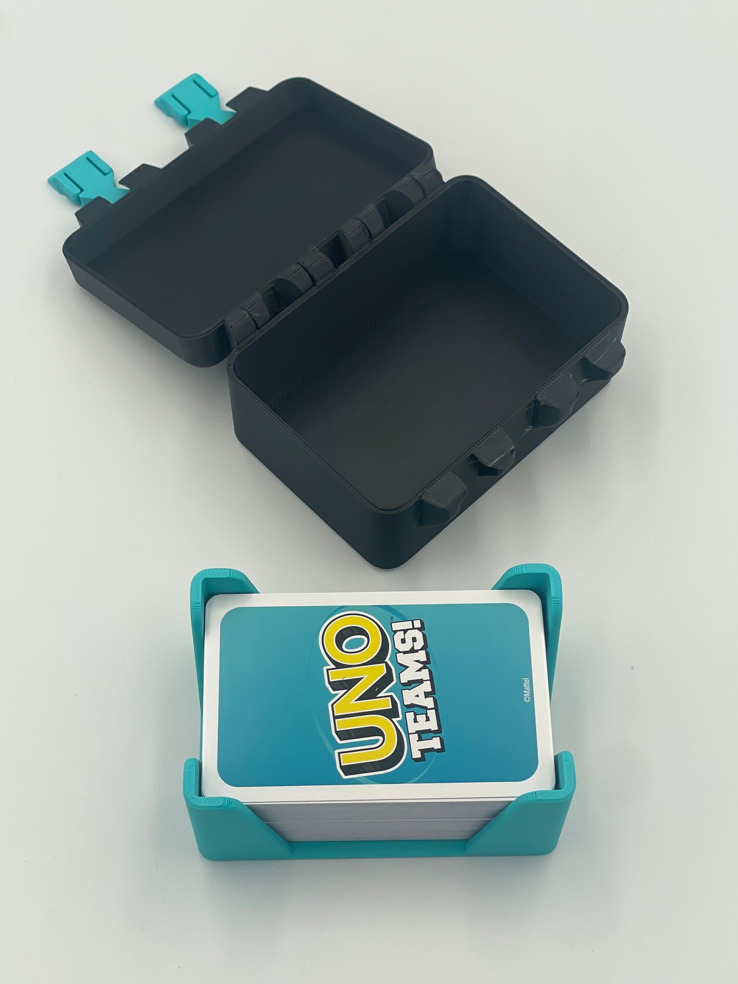 UNO Teams Card Game Storage Box with Card Tray – 3D Printed