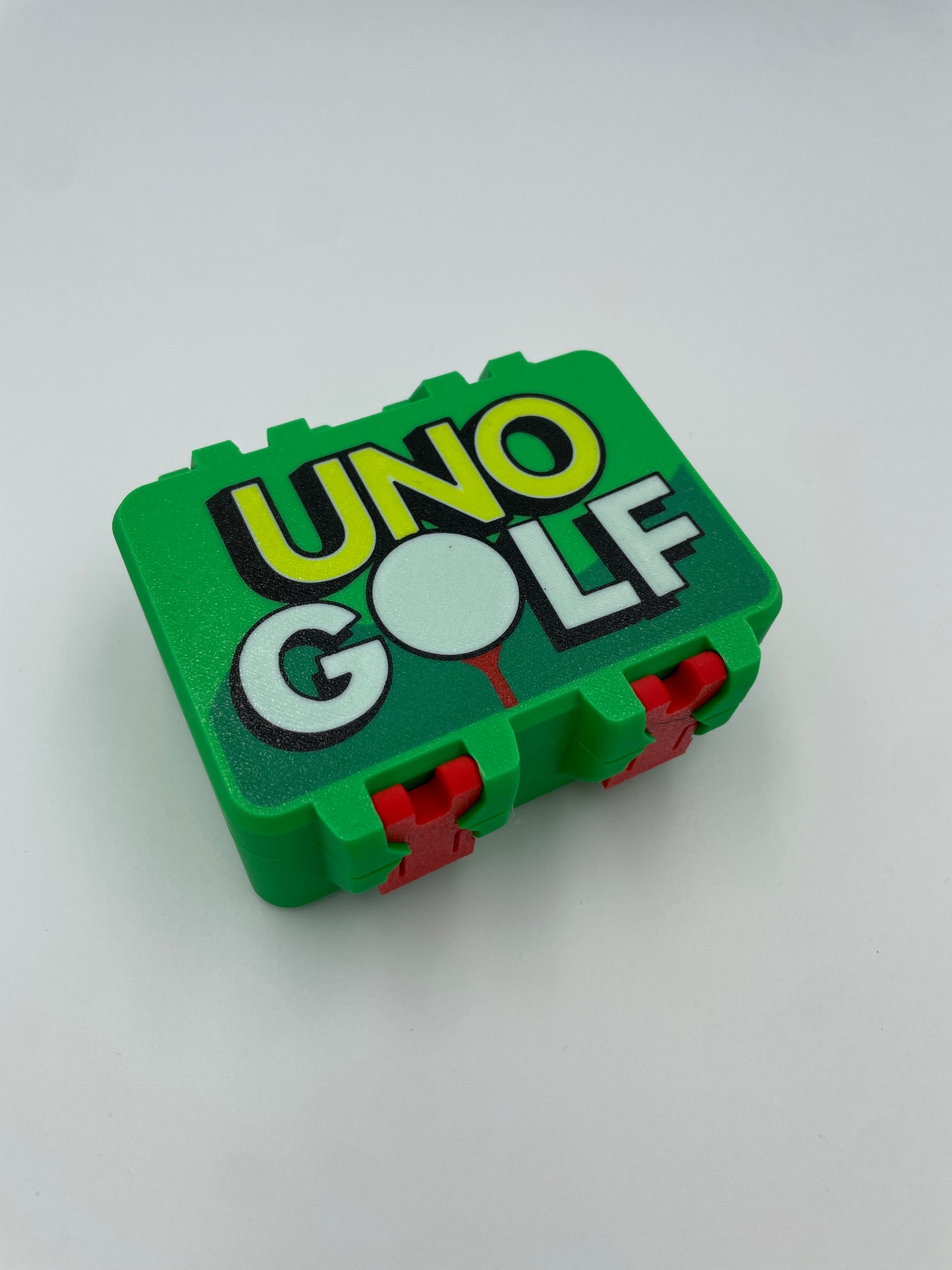 UNO Golf Card Game Storage Box with Card Tray – 3D Printed