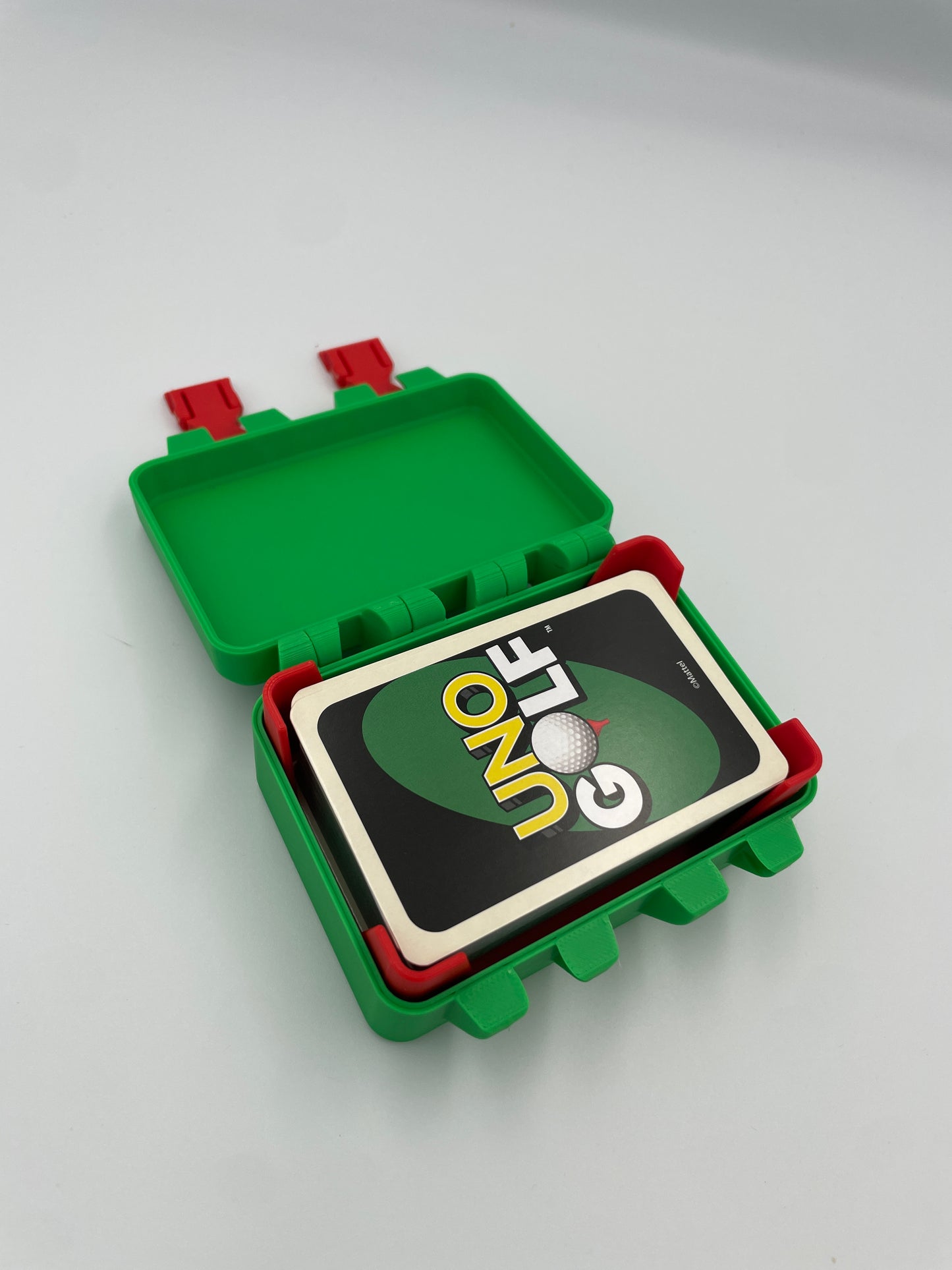 UNO Golf Card Game Storage Box with Card Tray – 3D Printed