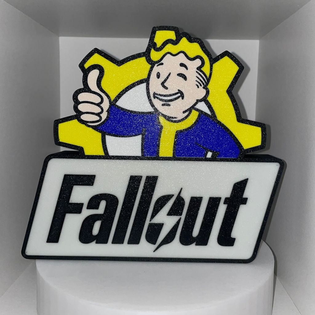 Fallout LED Lightbox with Glow-in-the-Dark Feature - Vault Dweller & Game Logo