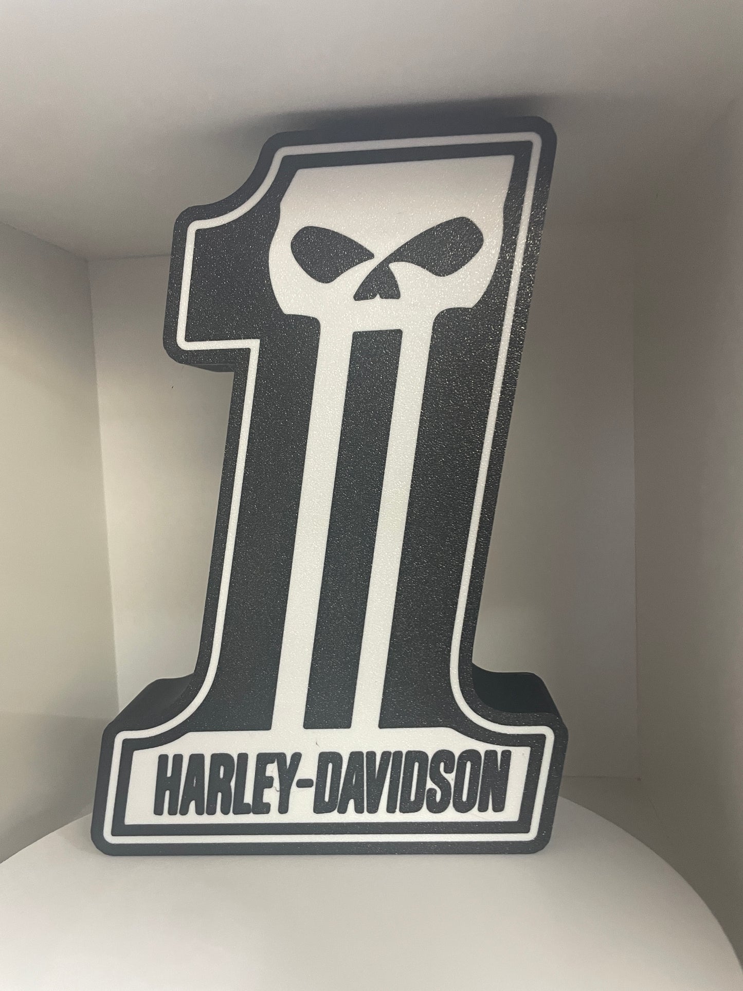 Harley Davidson 'One' Eagle Skull LED Lightbox