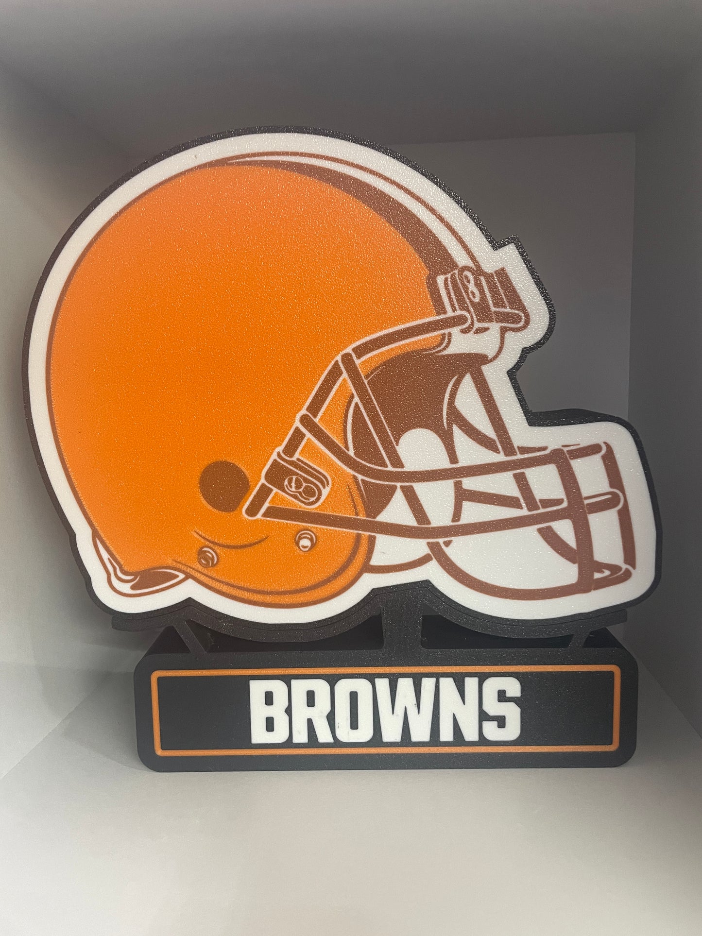 Cleveland Browns helmet lightbox With "Browns" base