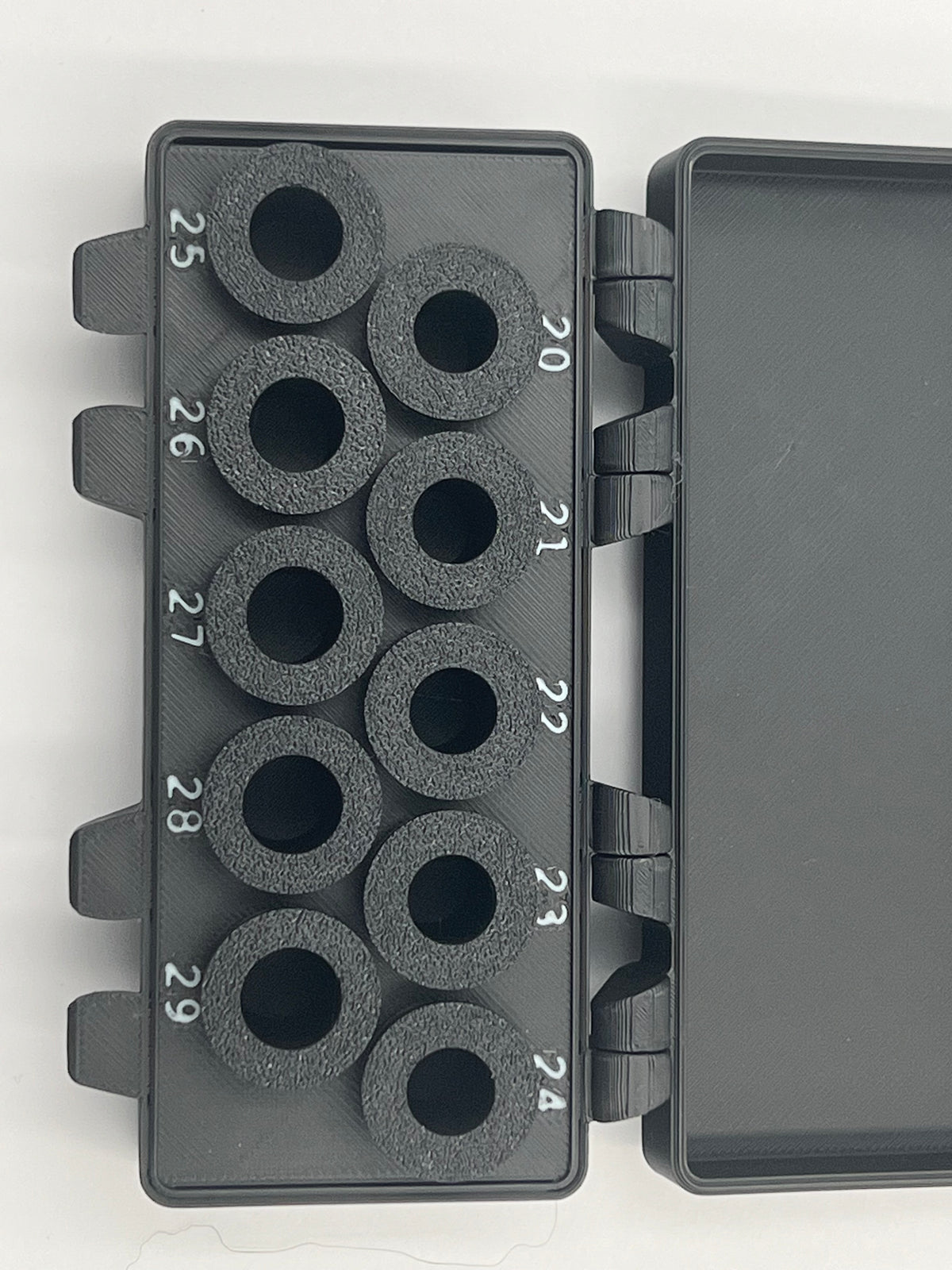 MEC Compatible Powder Bushing Set 20-29 with Snap-Lock Storage Box