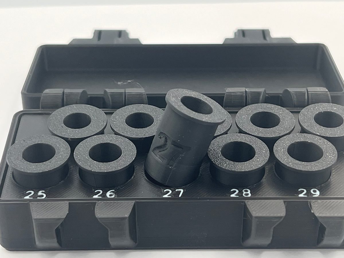 MEC Compatible Powder Bushing Set 20-29 with Snap-Lock Storage Box