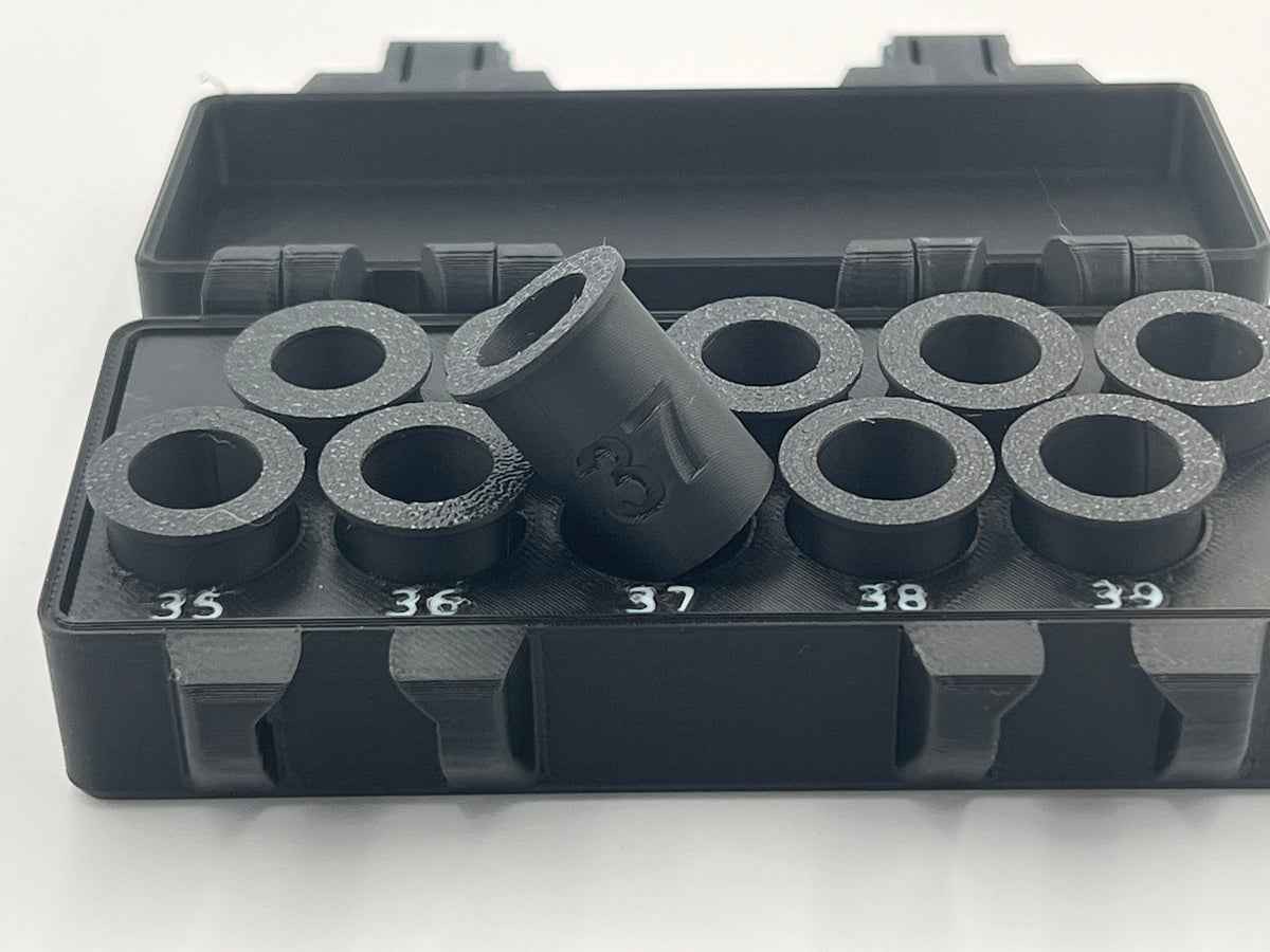 MEC Compatible Powder Bushing Set 30-39 with Snap-Lock Storage Box