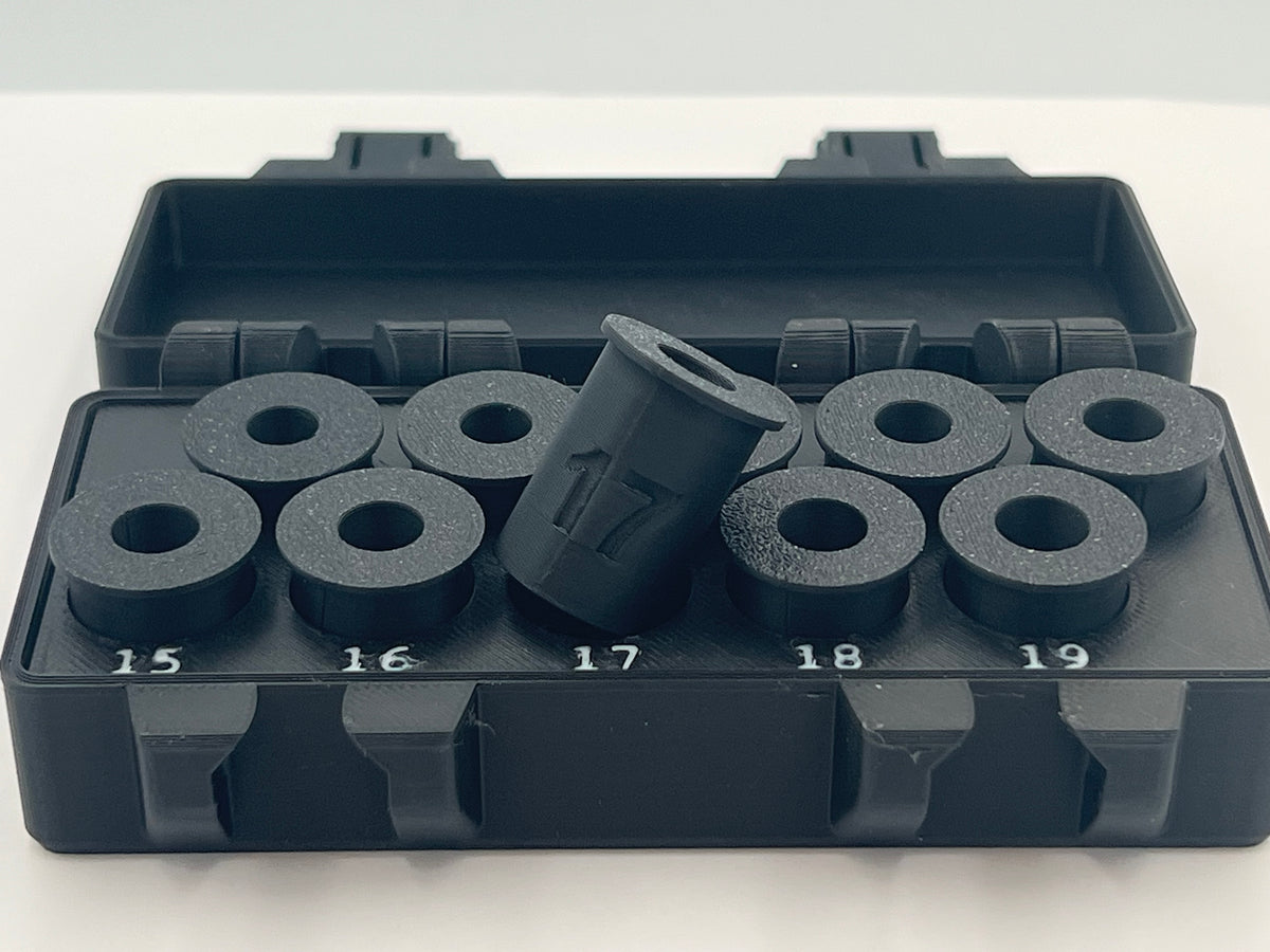 MEC Compatible Powder Bushing Set 30-39 with Snap-Lock Storage Box