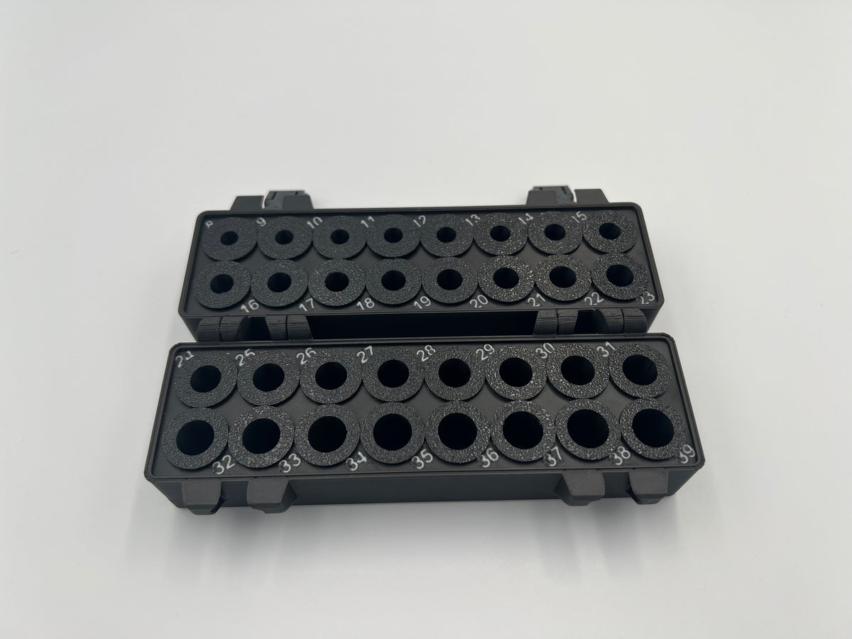 MEC-Compatible Powder Bushing Set 8–39 with Snap-Lock Storage Box for Shotgun Reloading