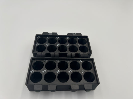 MEC Compatible Powder Bushing 17–36 Storage Box with Snap-Lock Storage Box (NO BUSHINGS INCLUDED)