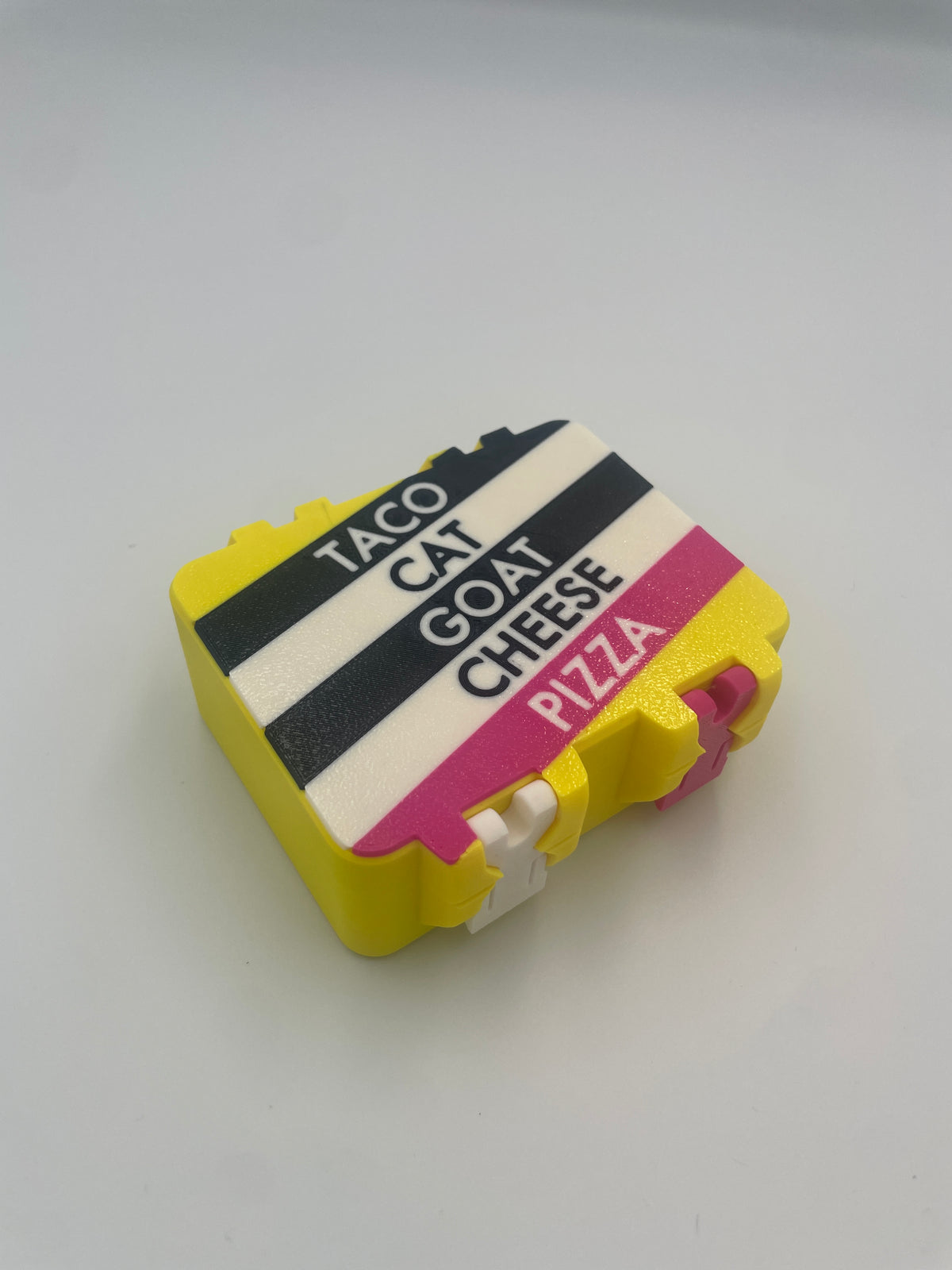 Taco Cat Goat Cheese Pizza Game Storage Box with Card Tray – 3D Printed