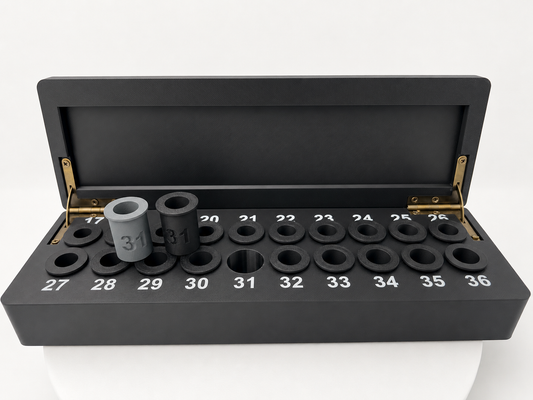 MEC-compatible bushing storage box showing numbered positions 17–36