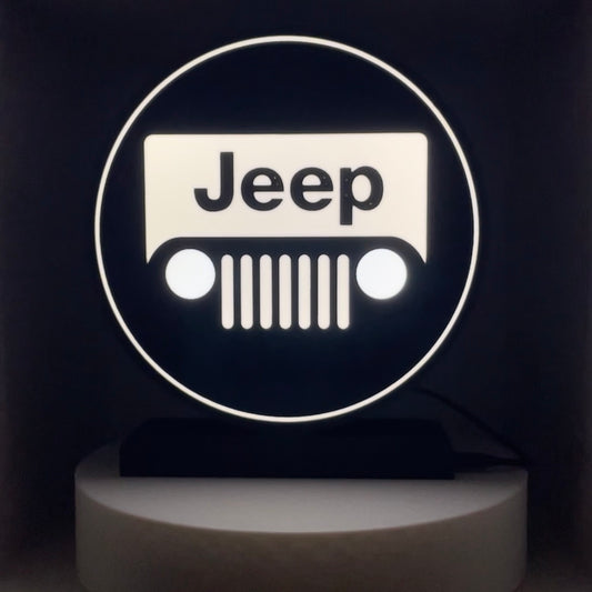 Jeep Logo LED Lightbox - Adventure Enthusiast Decor