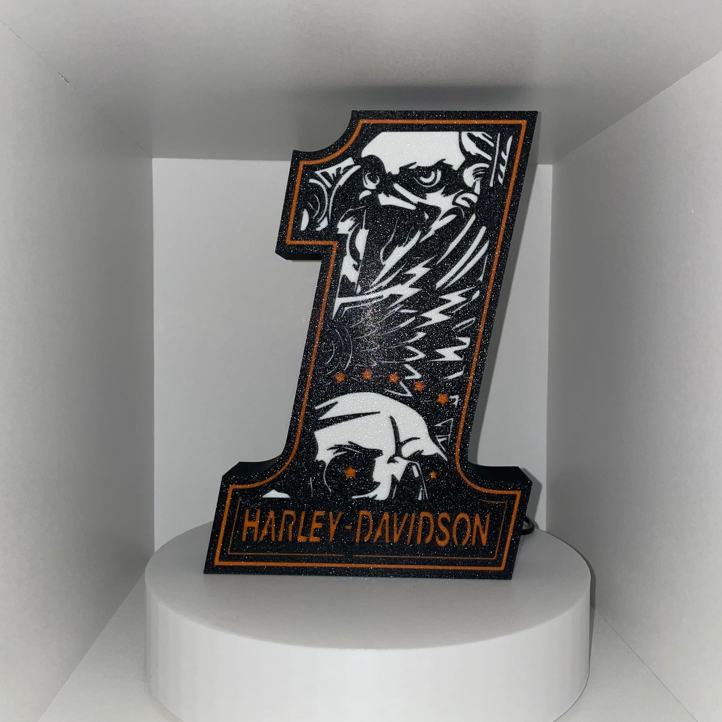 Harley Davidson 'One' Eagle Skull LED Lightbox