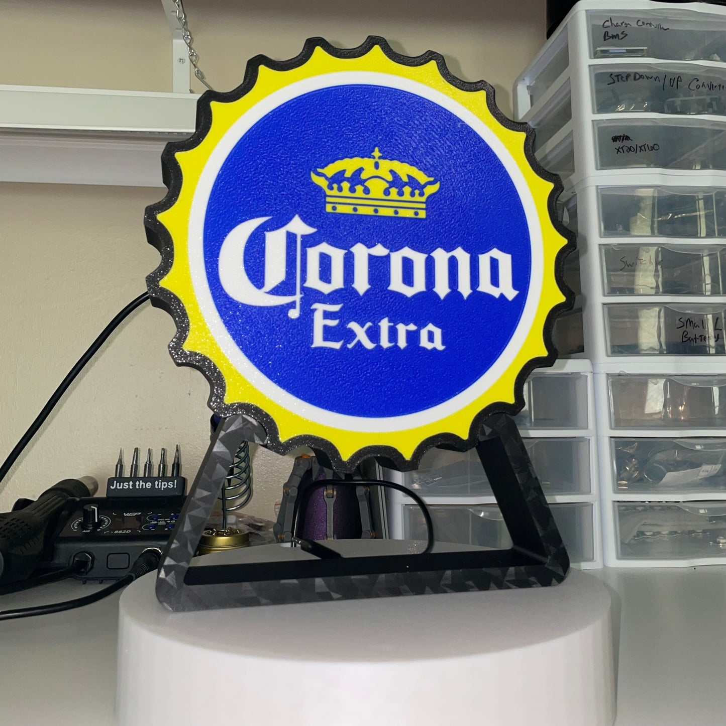 Corona Extra Bottle Cap LED Lightbox - Bar and Party Decor