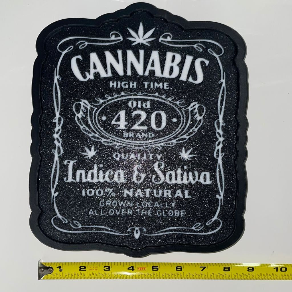 Jack Daniels Cannabis-Inspired LED Wall Hanging - Whiskey Lover Decor