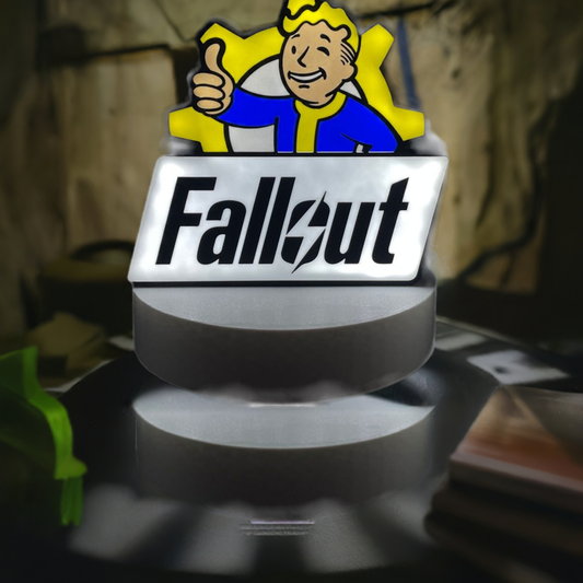 Fallout LED Lightbox with Glow-in-the-Dark Feature - Vault Dweller & Game Logo